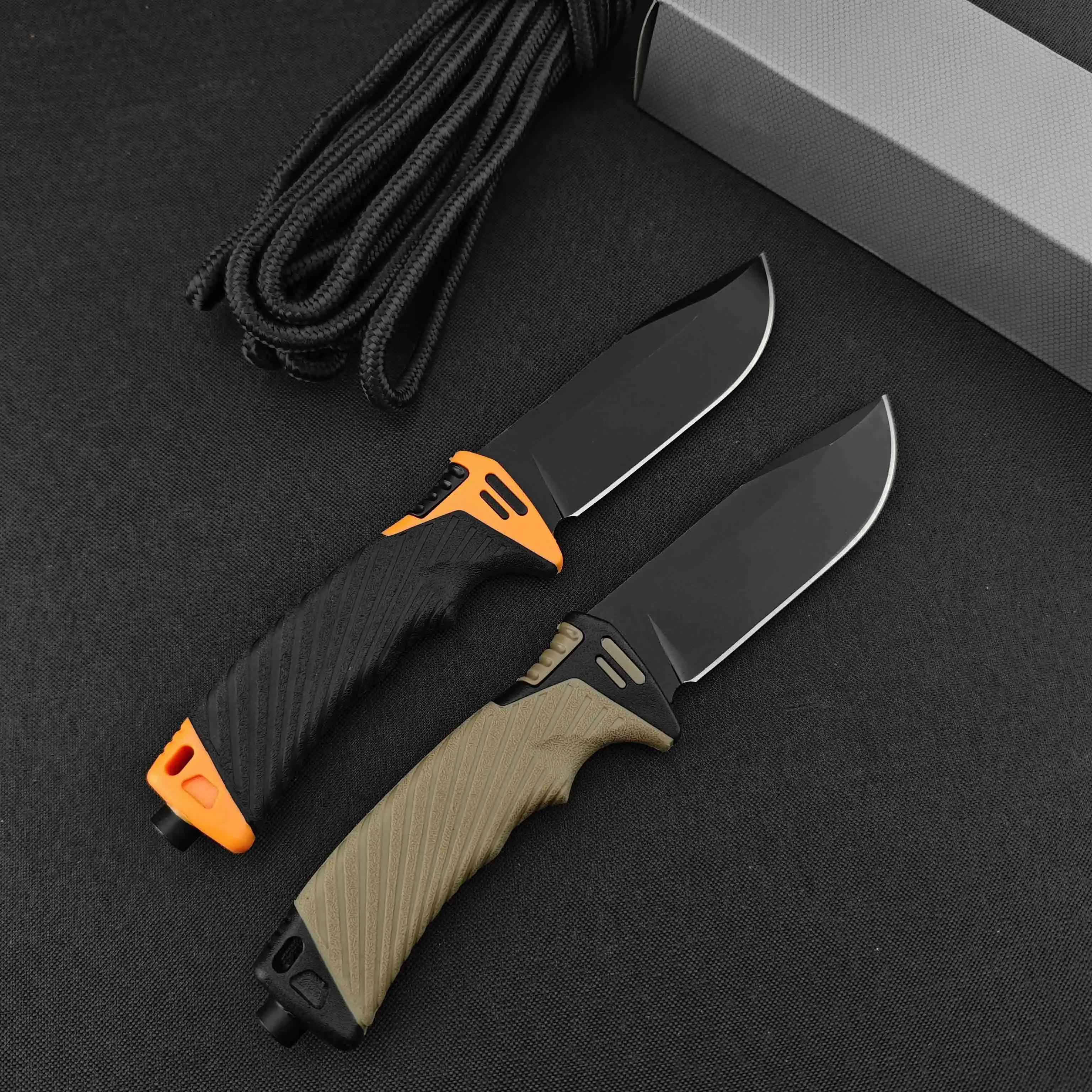 Military Fixed Blade Survival Knife Bear Grylls Ultimate 7Cr13 Blade Rubber Handle Outdoor Hunting Camping Combat Knives