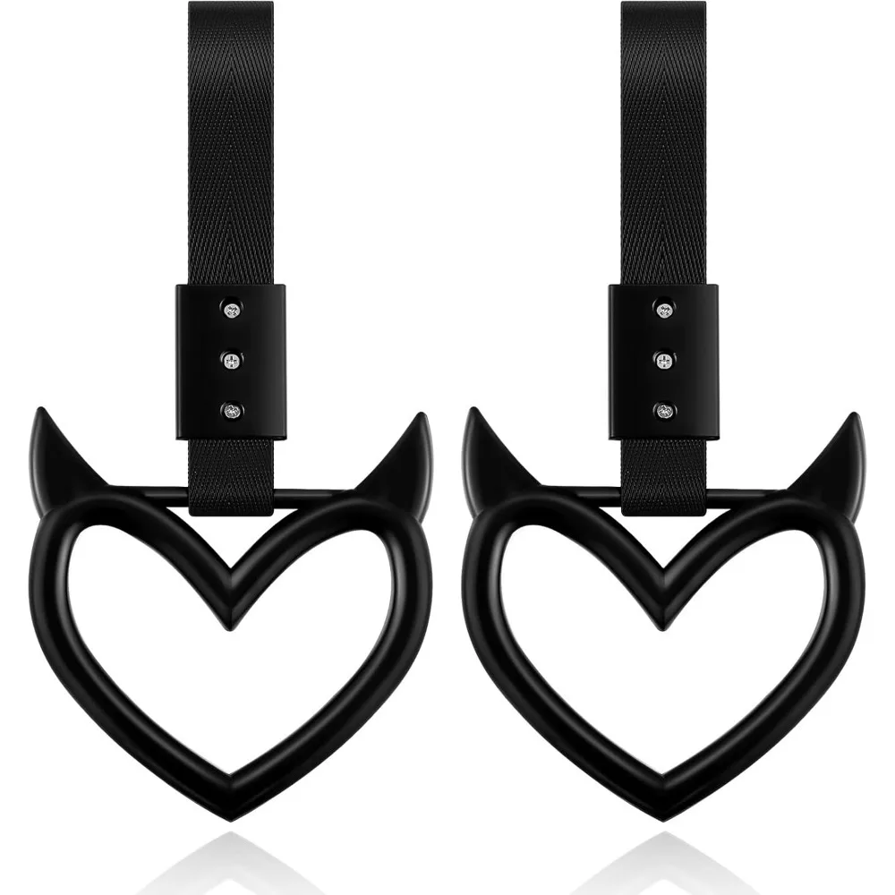 

2 Pieces Heart Handle Keychains Car Accessory Heart Hand Strap Drift Charm for Car Interior Exterior Decoration