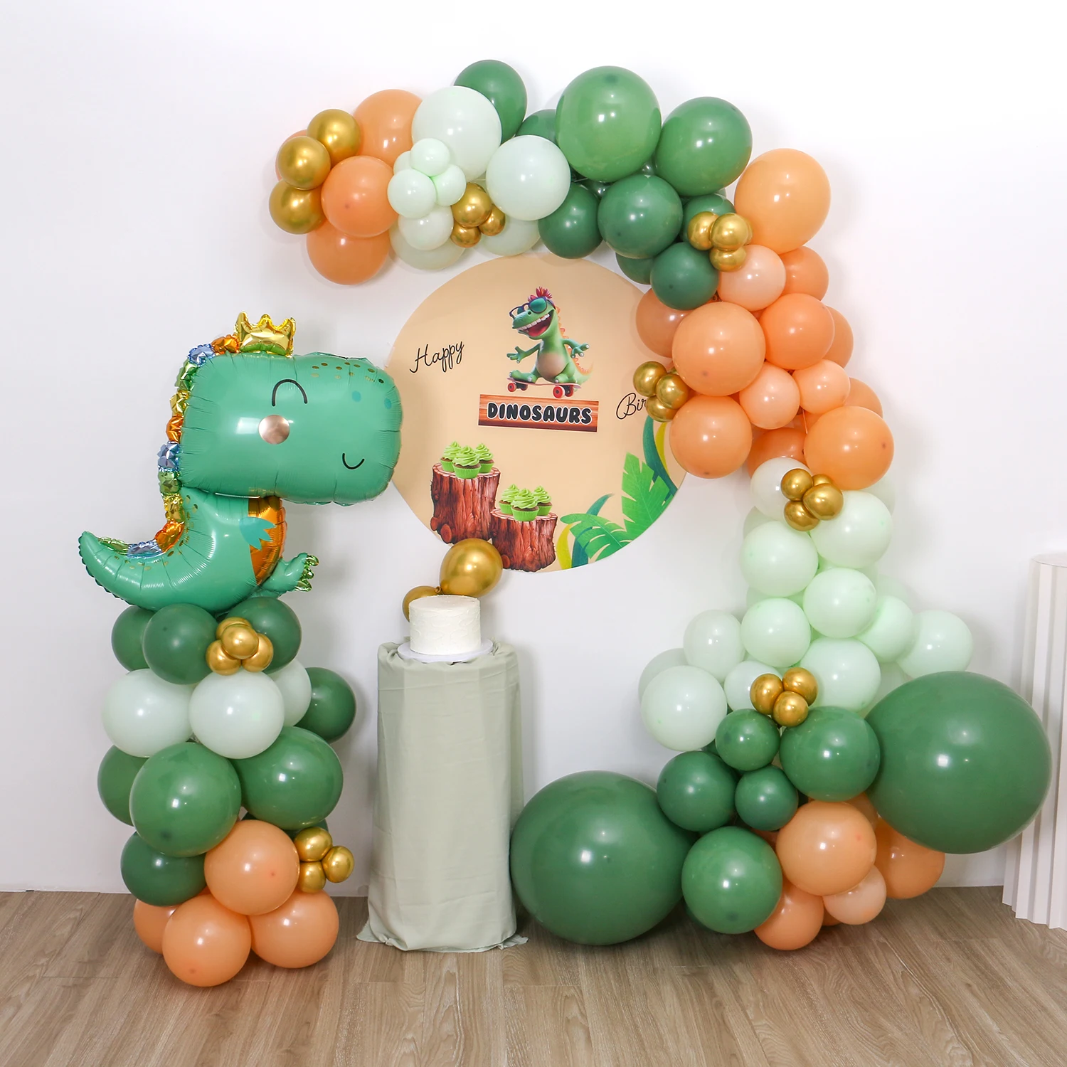 Dinosaur Party Balloon Garland Set for Children and Boys Birthday Baby Shower Wildlife Theme Jungle Safari Decoration