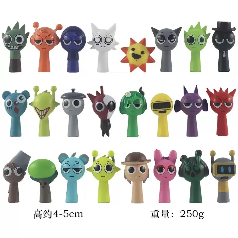 

24Pcs 4-5CM Funny Sprunki Figuras Model PVC Sprunki Game Action Toy Figures Ornaments Anime Dolls Children's Christmas Gift