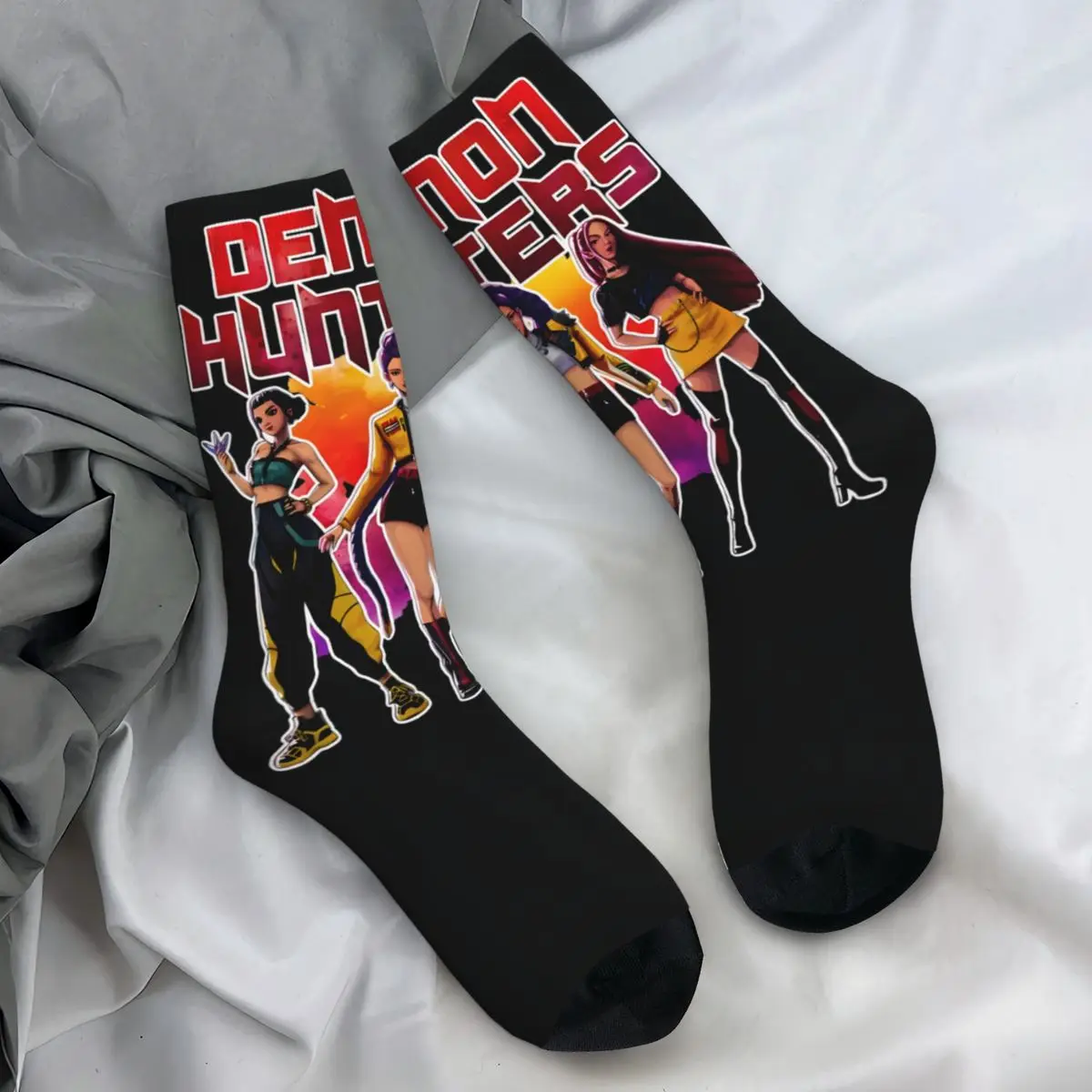 

Чулки с принтом «Охотники на демонов», носки в стиле Харадзюку, весенние противоскользящие носки, спортивные качественные носки для бега для пар