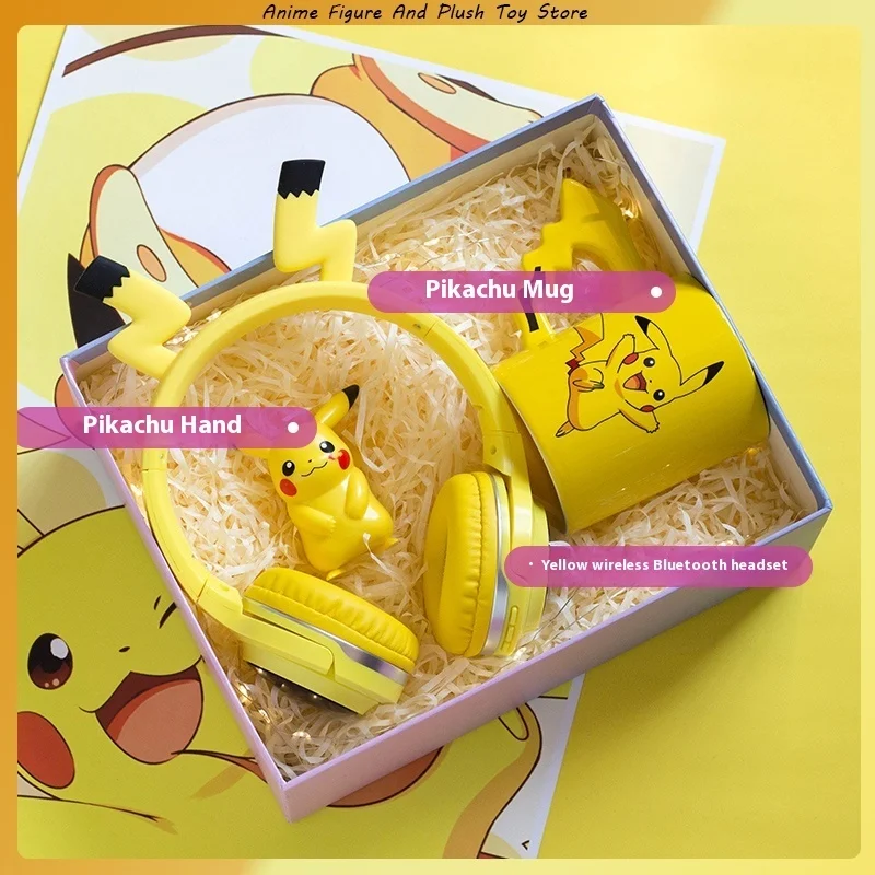 PokéMon Pikachu Series Figurines Creative Birthday Gifts Headphones Pikachu Figurines Gift Boxes Children'S Gifts For Boys