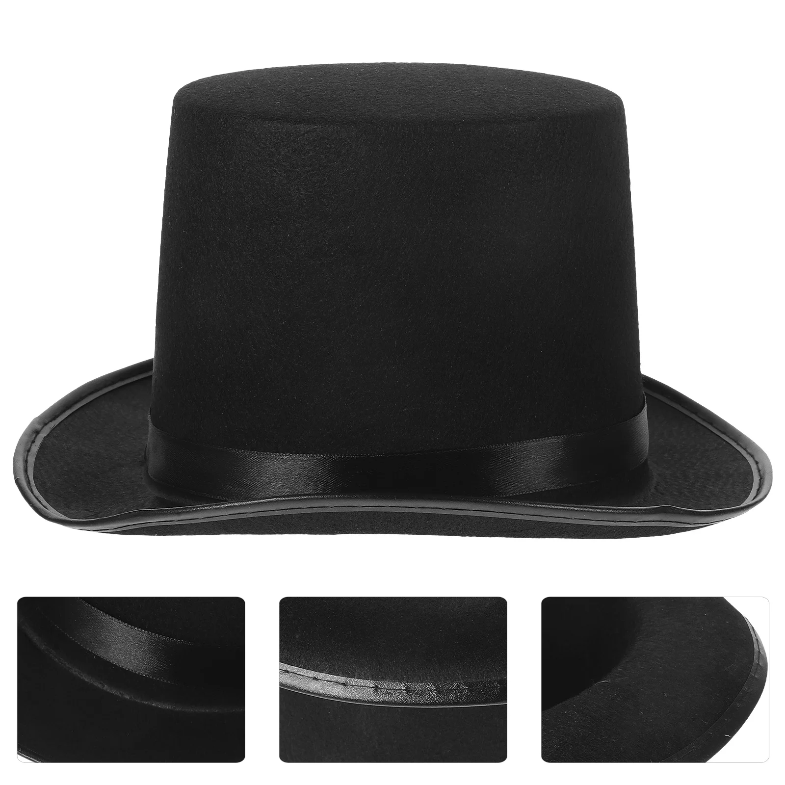 

Party Hat Magician Dress Up Costume Accessory Satin Captain Bonnet High Top Hat for Events Cosplay Wear
