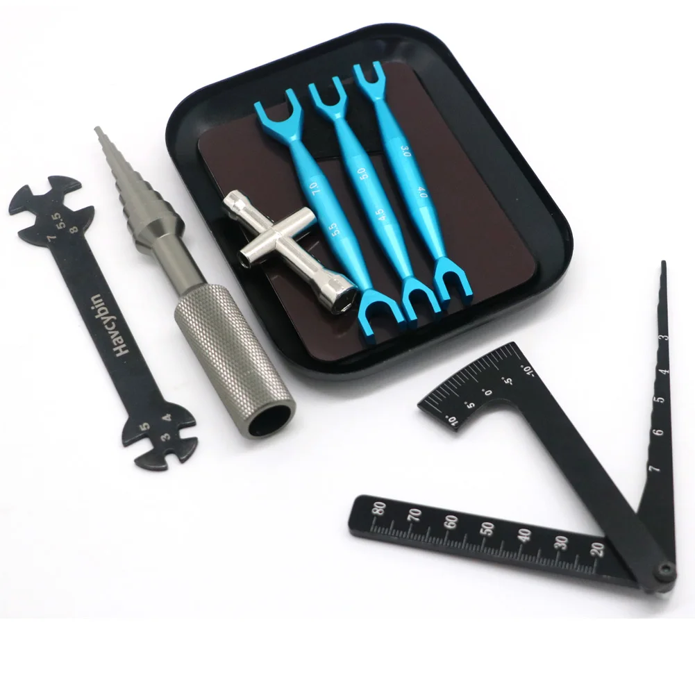 9pcs/lot Universal RC Tools Hexagonal Cross Wrench Sleeve Screw Tray Spanner Open End Wrenches Set For RC Car Drone Boat