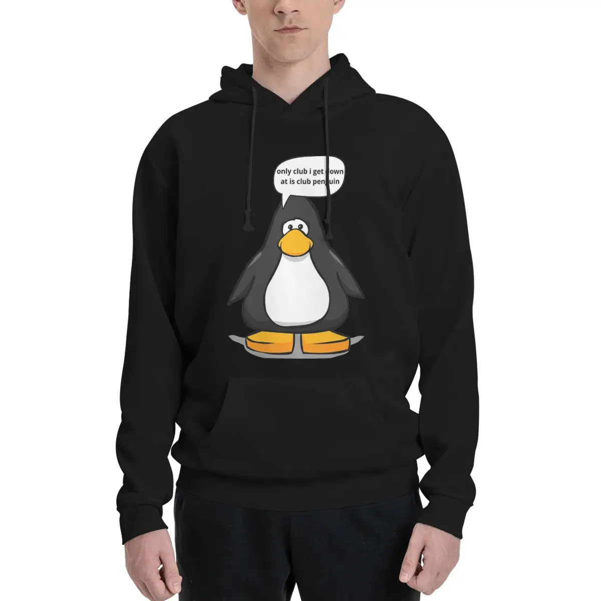 Capuz de poliéster Club Penguin masculino, moletom quente, dif cores tamanhos