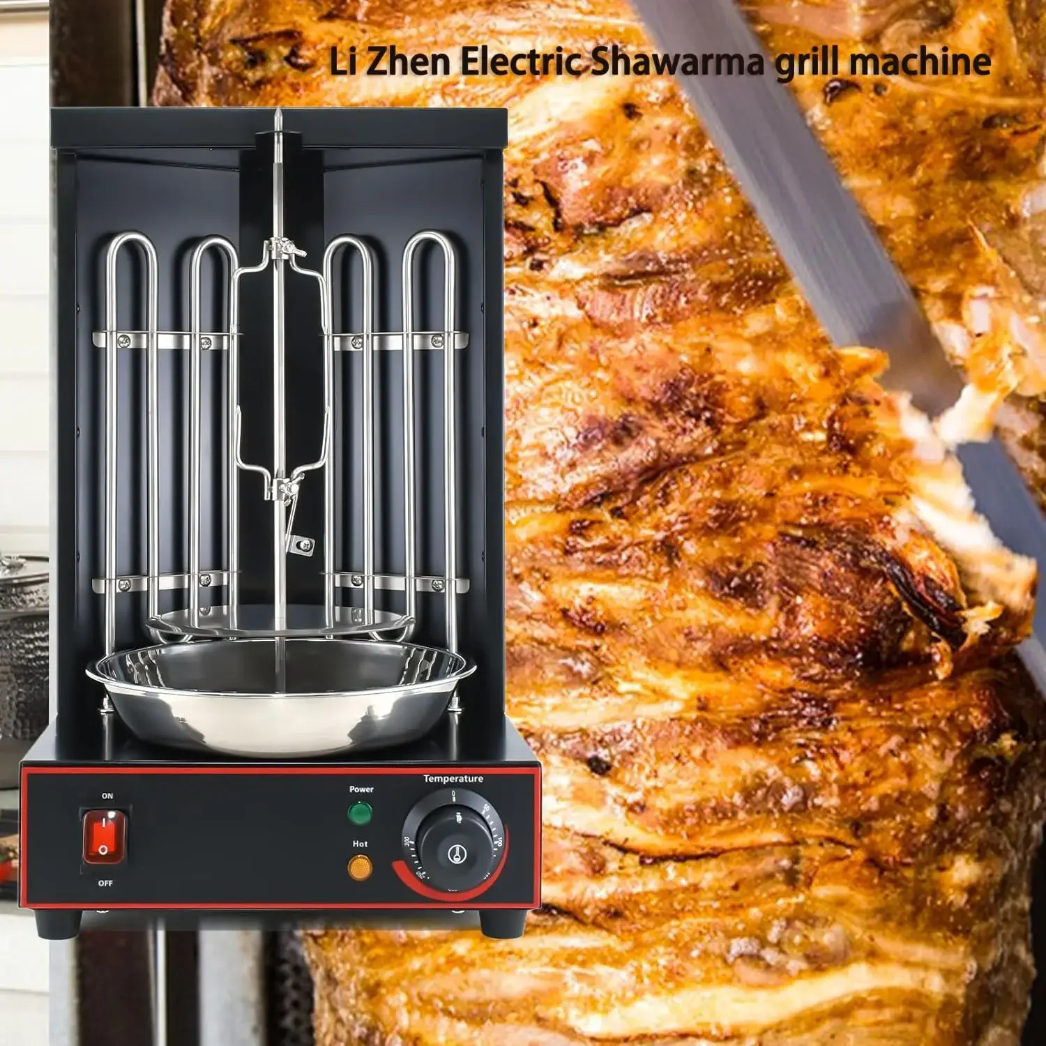 Rotisserie Shawarma Broiler Kebab Grill Machine Rotating Grill With Temperature Chime,(Patented Product)