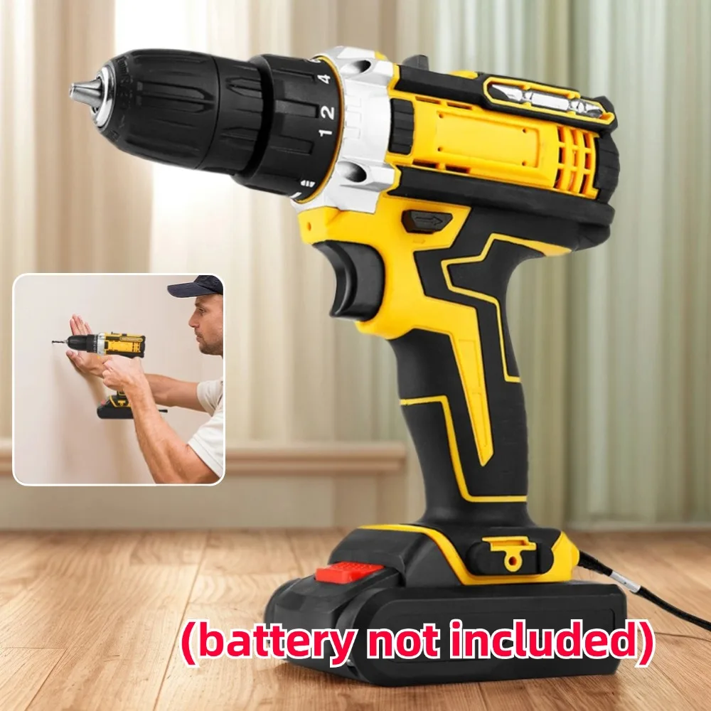 21V Cordless Drill 25+1 Clutch Power Drill 1350RMP Electric Power Drill 2-Variable Speed with Work Light for Home DIY and Repair