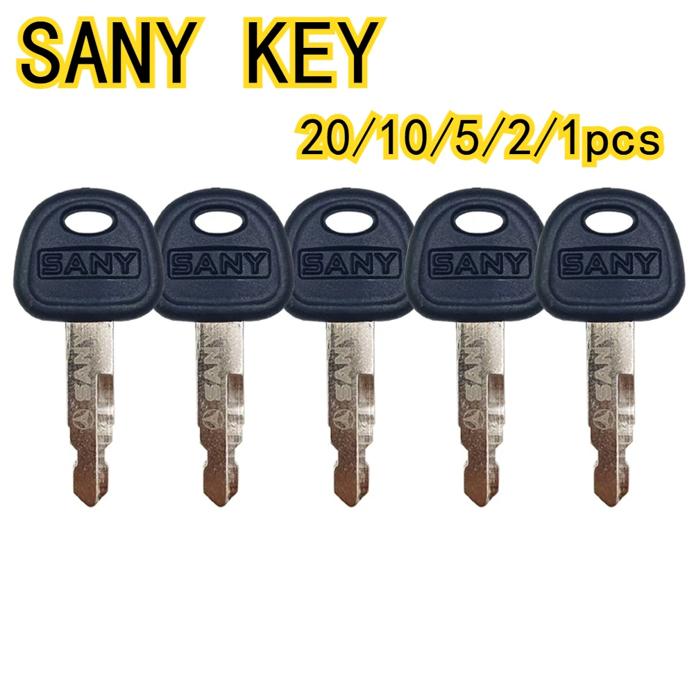 20/10/5/2/1pcs  Ignition Keys Sany Excavator Parts Key SY 55 75-9 135-855 60 65 75 135 215C