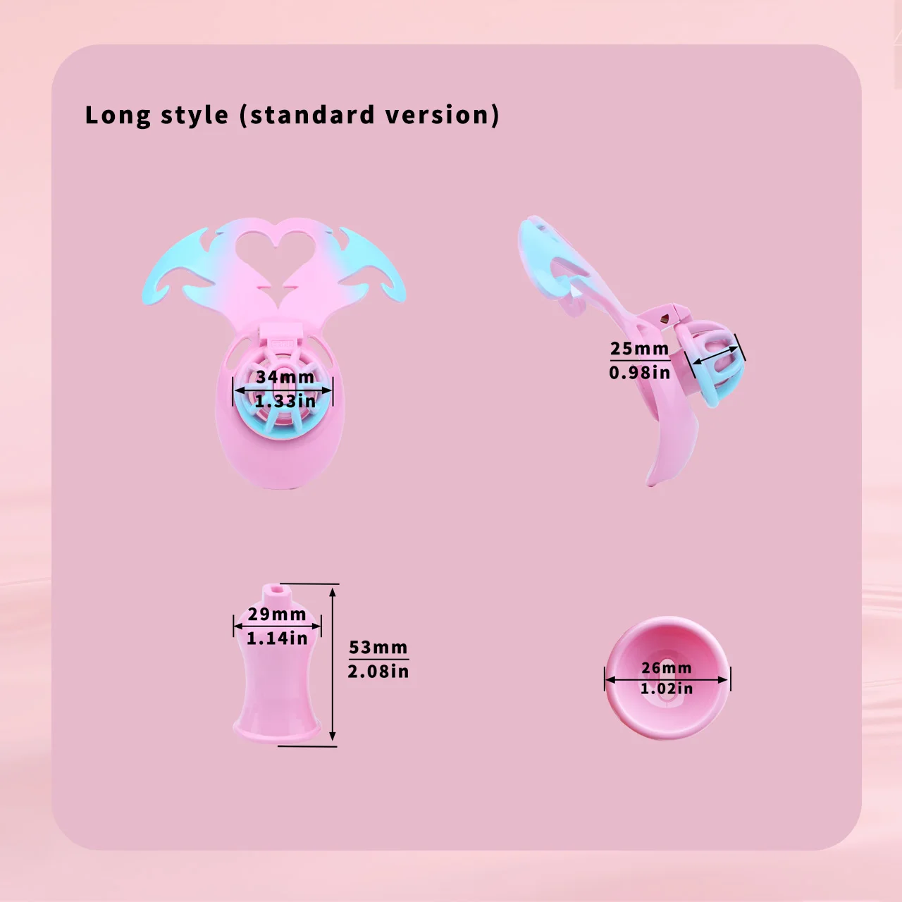 LICKER Wearable Angel's Heart Negative Chastity Locks Loyalty Belt Penis Cage Sex Toys Erotic Urethral Chastity Device For Men view 4