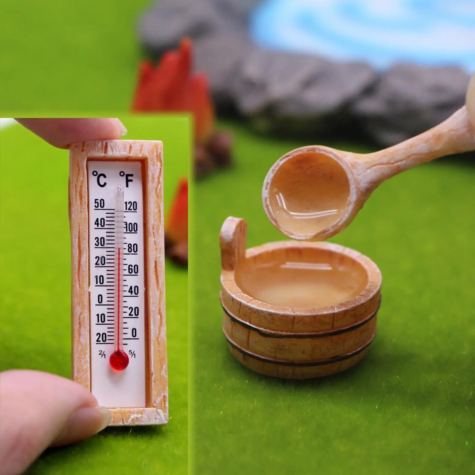 Baril de Sauna pour maison de poupée 1:12, meubles miniatures peints à la main, accessoires pour scène Miniature, scène féerique