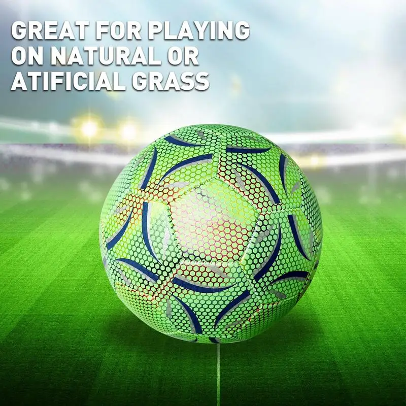 

Glow Football Sports Outdoors Light Up Ball Cool Waterproof Fun Football For Birthday Boy Training Kids Christmas Girl Games