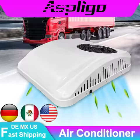Aspligo 12V Parking Roof Air Conditioner Mounted Car Heat &amp; Cool Air Conditioning for Truck Motorhome Camper Bus Caravan New