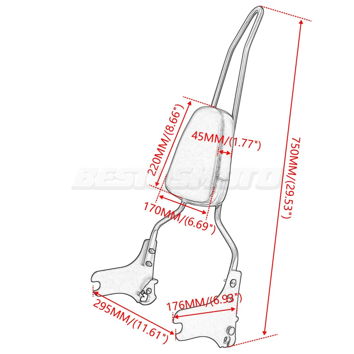 Motorcycle Passenger Backrest Sissy Bar For Harley Touring Road King FLHT FLHX FLTR Street Electra Glide 1997-2008 2007 2006