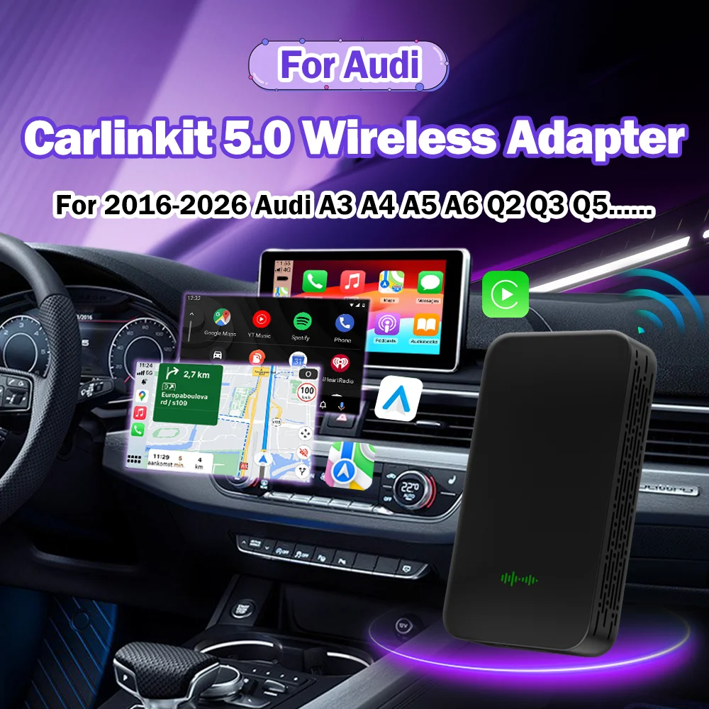 2025 carlinkit 5.0 dongle sem fio carplay android caixa automática com fio para adaptador carplay sem fio 2air para audi a1 a3 a4 a5 a6 q2 q3