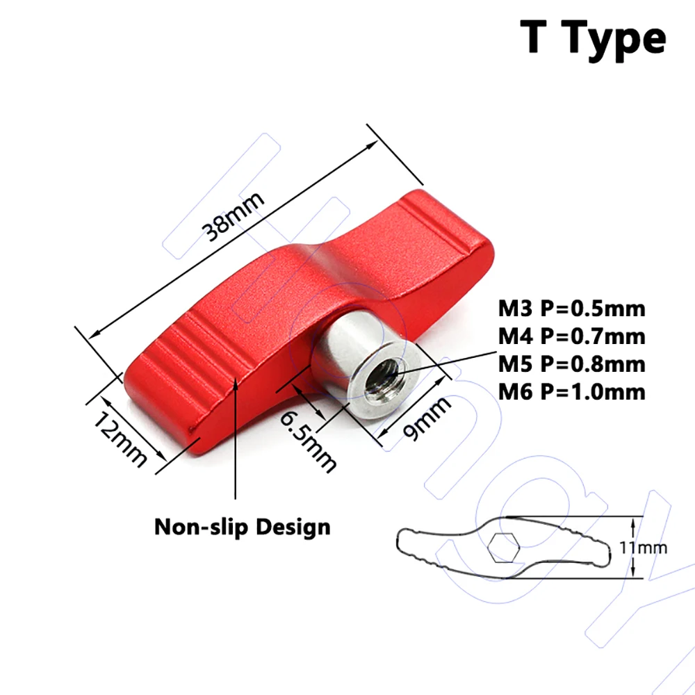 1Pcs M3 M4 M5 M6 Thumb Nut T Type / 7 Type Hand Tighten Nuts Handle Adjustable Butterfly Shape Nut for DSLR SLR Camera
