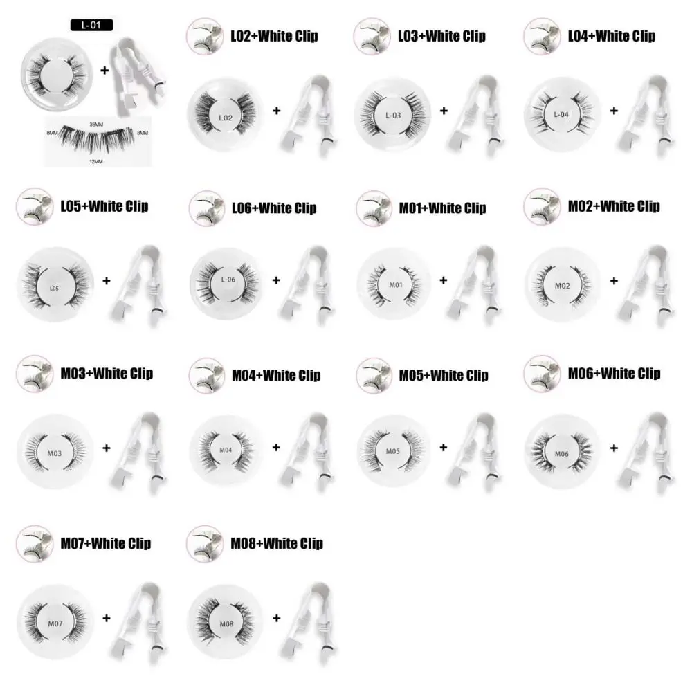 Faux cils magnétiques magnétiques, bricolage, cils magnétiques réutilisables avec Clip, grappes de faux cils individuels sans colle