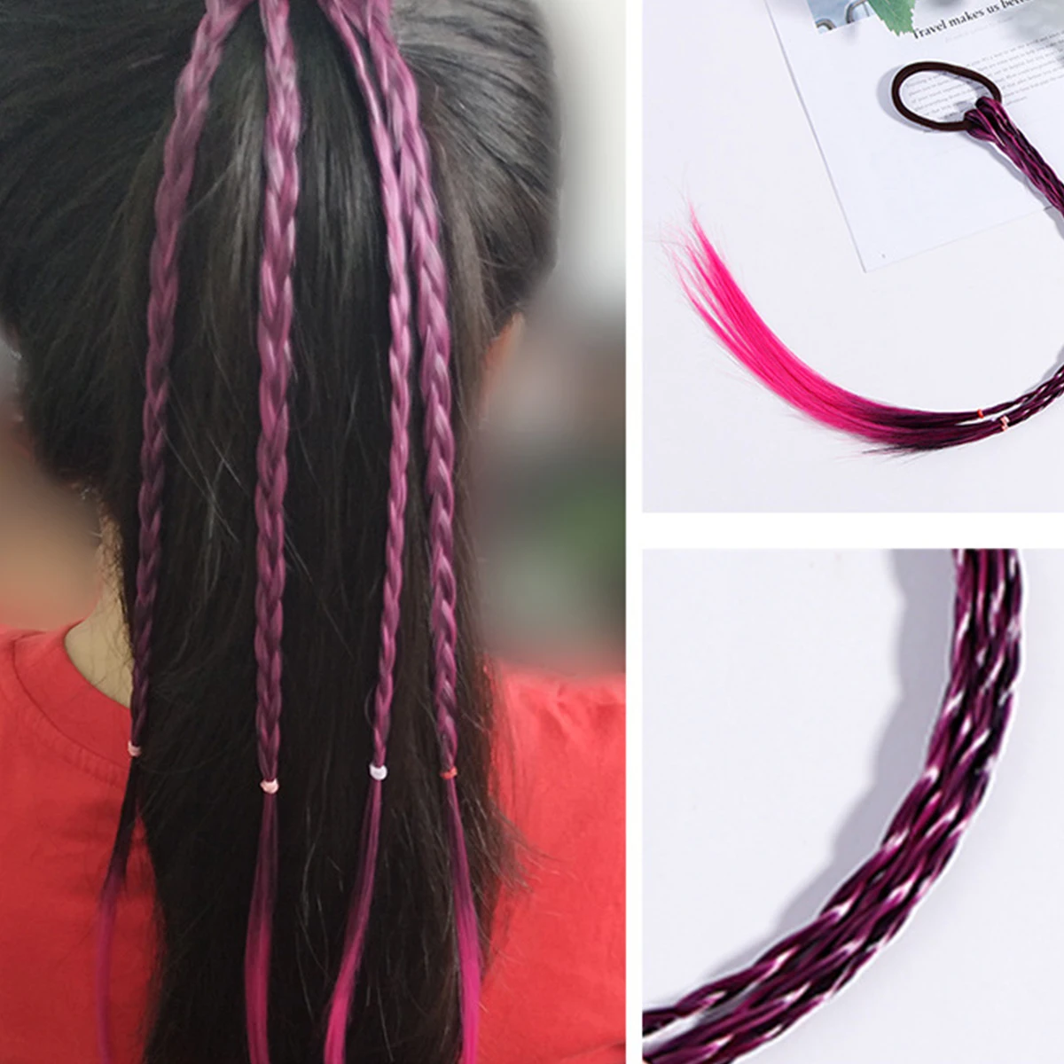 

Pre Stretched Easy Braid 45cm Hair DIY Ombre Jumbo Braiding Hair Extension Braid Hair Pink Purple African Woman Gray