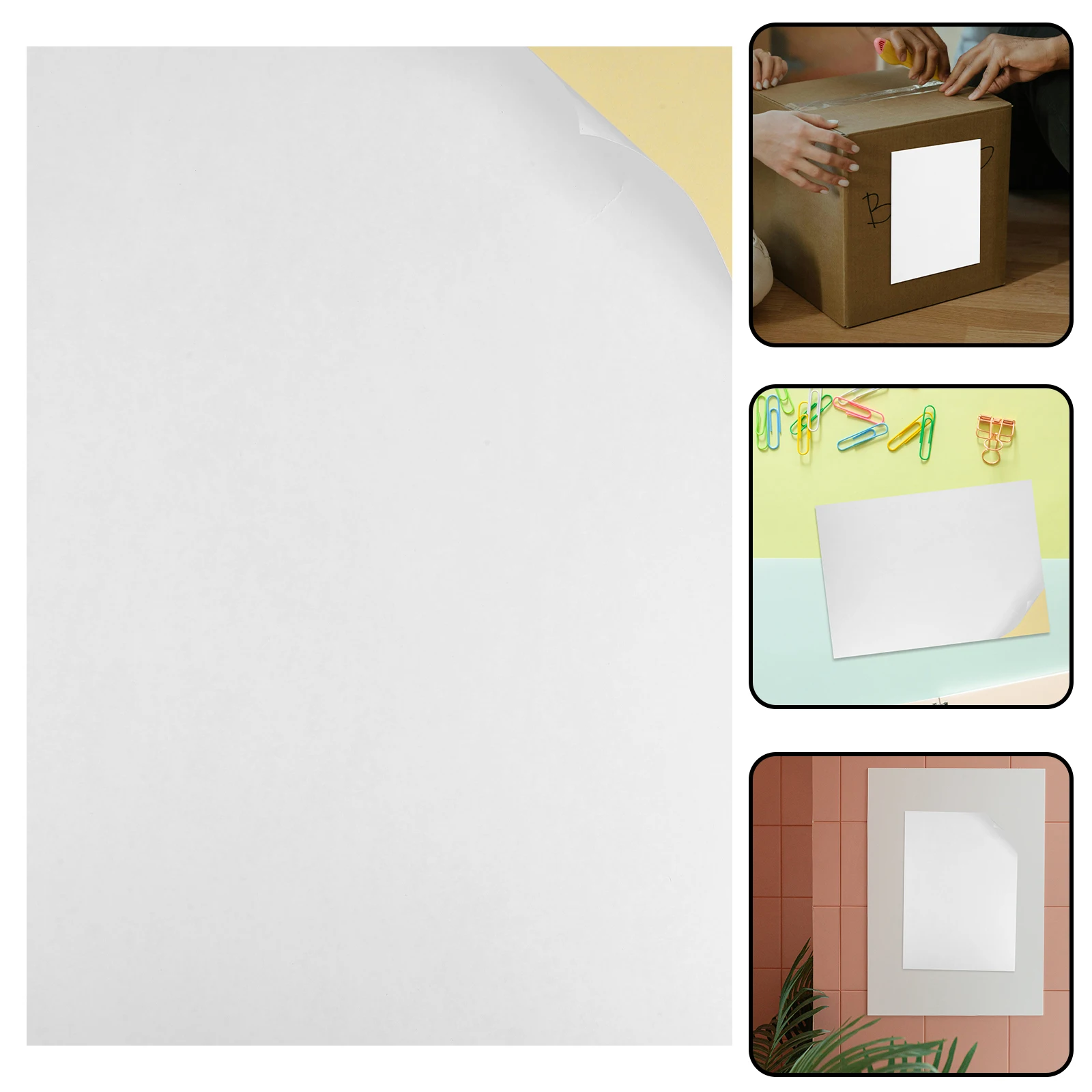 

100 Sheets A4 Self-adhesive Printing Paper Blank Stickers for Label Printer Labels