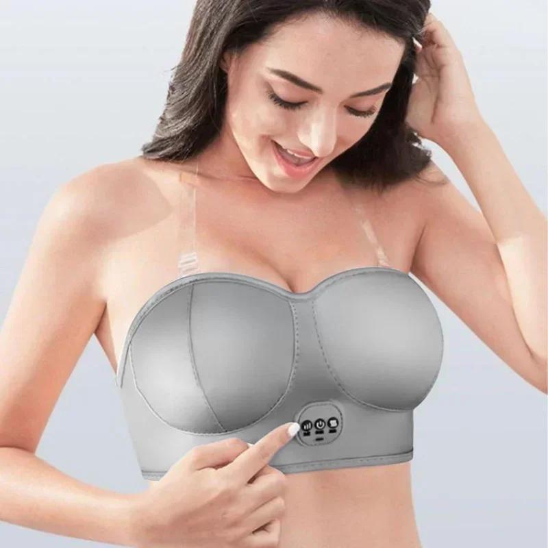 

New Electric Breast Massager Bra Vibrating Breast Massager Charger Growth Enhancement Heated Breast USB Increased Stimulation