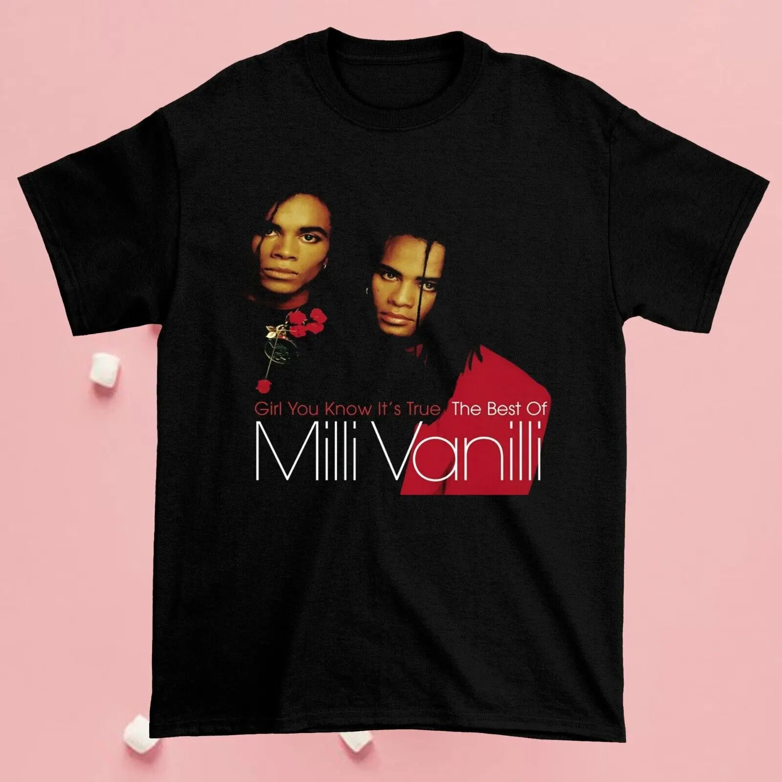 

Milli Vanilli Слушайте девушку, вы знаете, хлопковая черная унисекс рубашка S-3XL