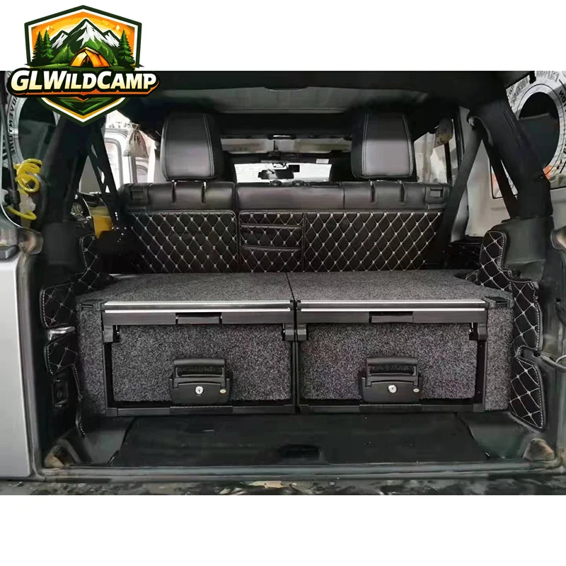 Offroad Car SUV Tool Storage Car Drawer for Jeep wrangler JK 4x4 Car Drawers System Slide 4 DoorsFor Ram ranger hilux np300 tac