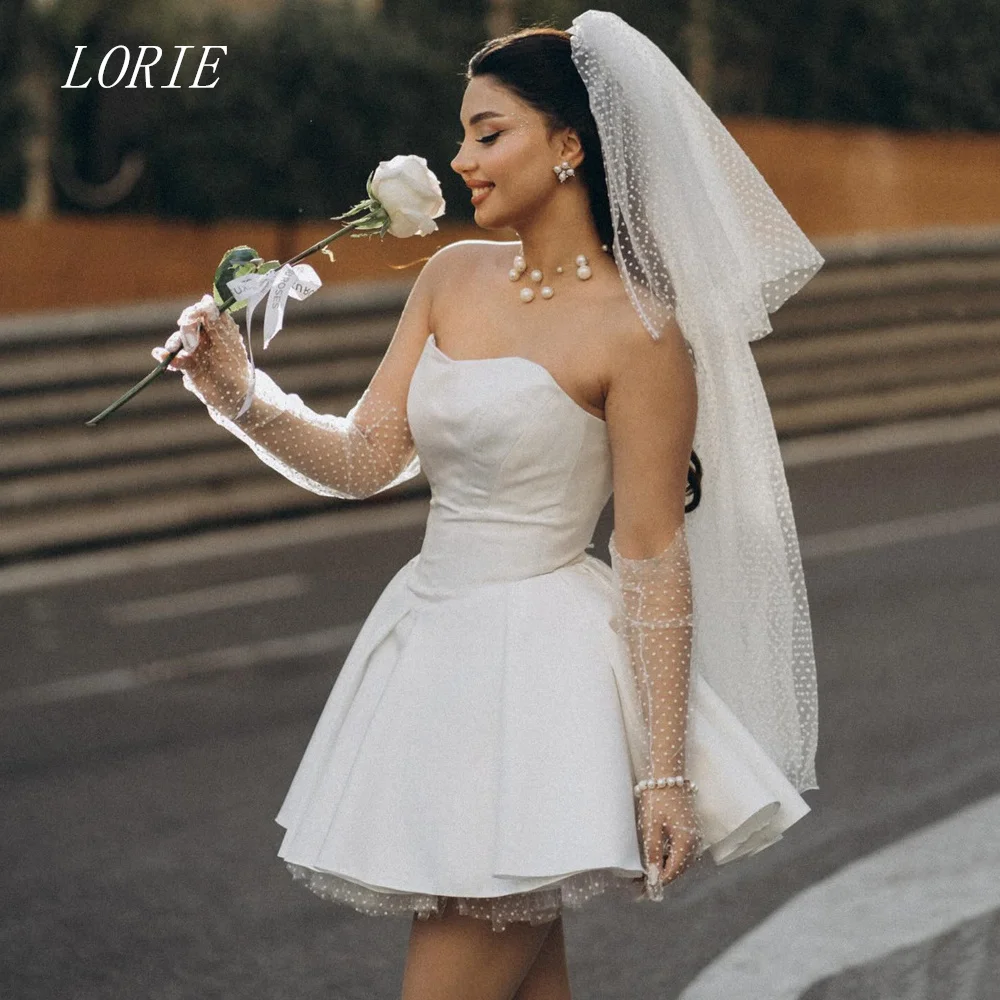 LORIE Luxury A Line Skirt Civil Wedding Dress Sweetheart Bright Bridal Dresses Relax Wedding Gown Customized 2026
