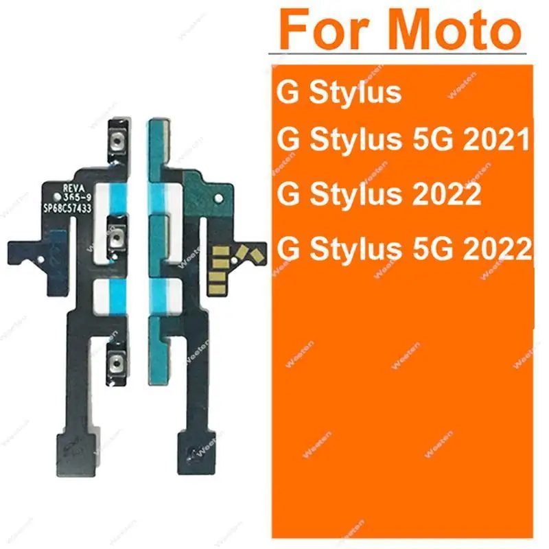 Power Volume Flex Cable สำหรับ Motorola MOTO G Stylus 5G 2021 2022สวิตช์เปิด/ปิดด้านข้างคีย์ Flex Ribbon