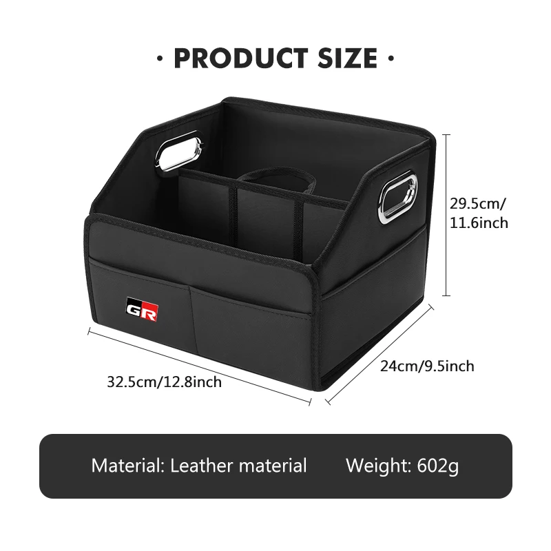 Car Logo Trunk Storage Box Large Capacity Tools Organizer Case Accessories For Toyota GR Sport Gazoo Racing Yaris 86 Corolla view 6