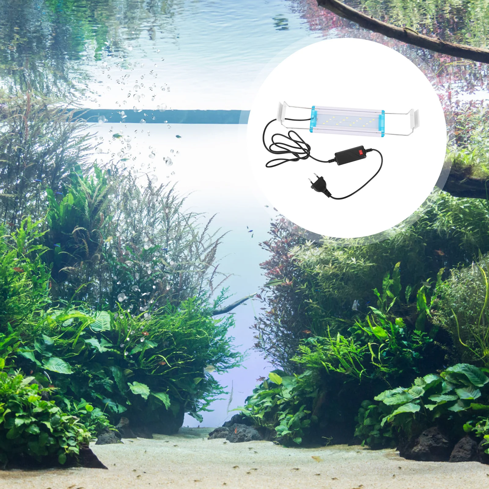 

1Pcs Premium Material Aquarium Lamp Space Saving Design Fish Tank Light Eu Fish Tank Light Scene Layout Prop Aquarium Accessory