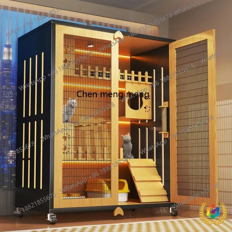 

Cat Villa Home Indoor Cat Villa Nest Balcony Luxury Cat House Multi-layer Transparent Glass