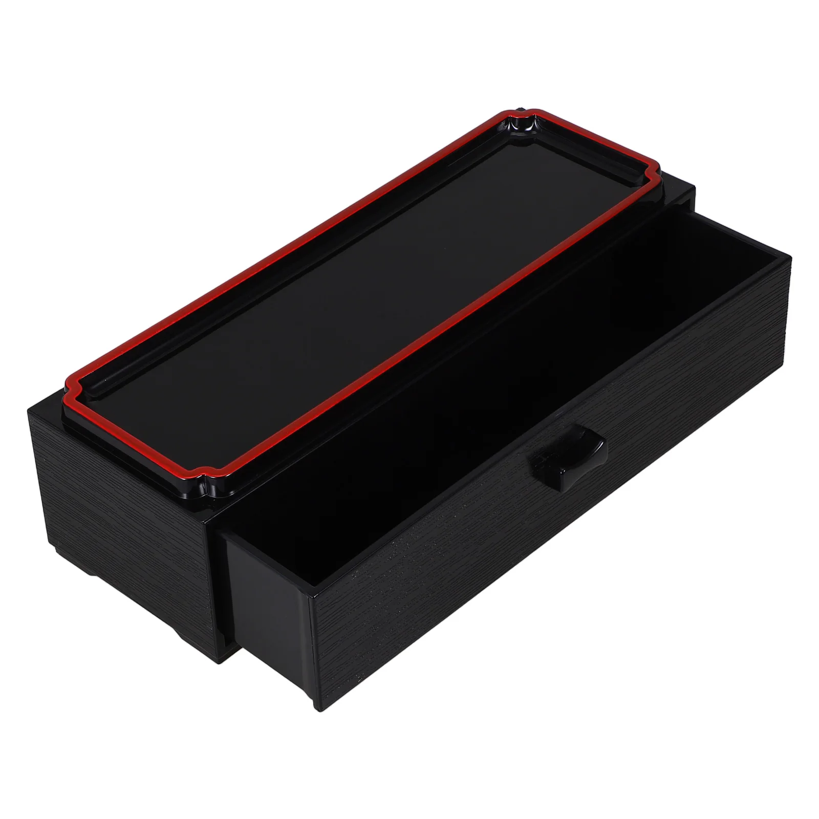 

1pcs Wood Chopsticks Box Black Pullout Kitchen Organizer Flatware Spoon Cage Chopsticks Cabinet Japanese Style