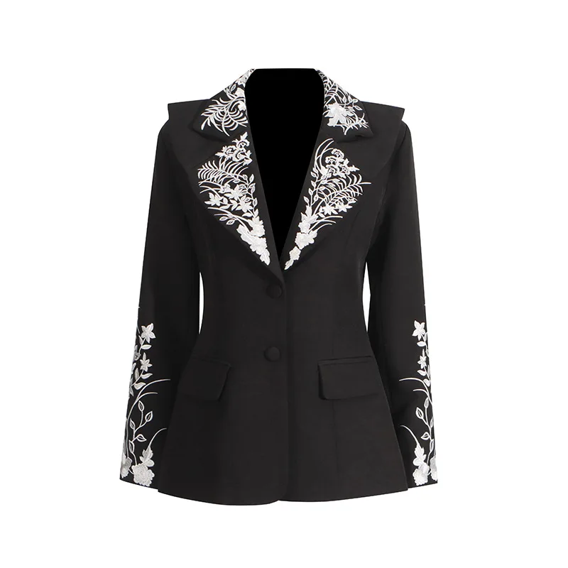 

SuperAen Fashion Elegant Style 2025 New Heavy Industry Embroidery V-neck High-end Women Blazers and Jackets