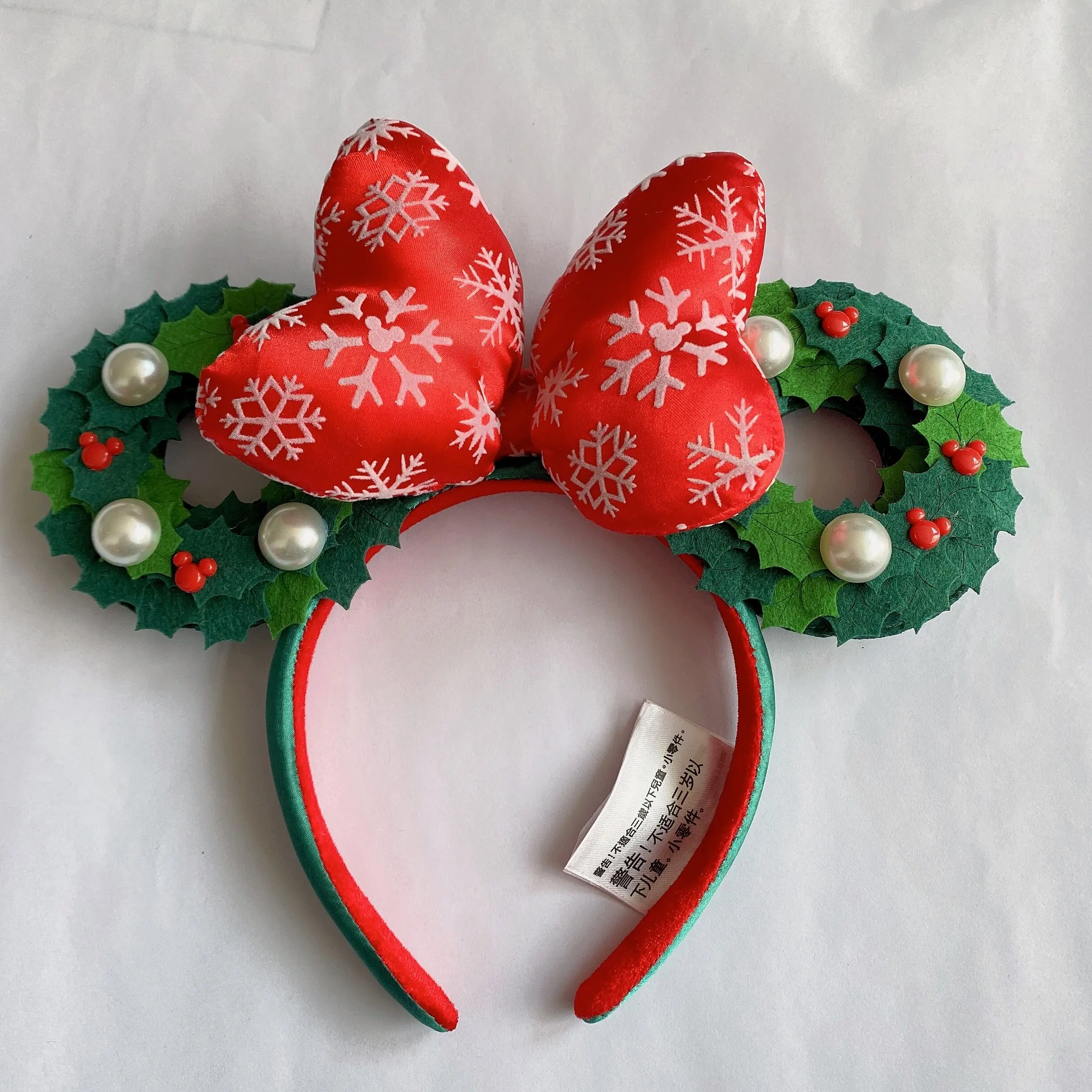 2023 Disney Mickey Mouse Ear Headband Disneyland Fireworks Elephant Headwrap Adult/Kid Plush Cosplay dryads Bow Hair Accessory