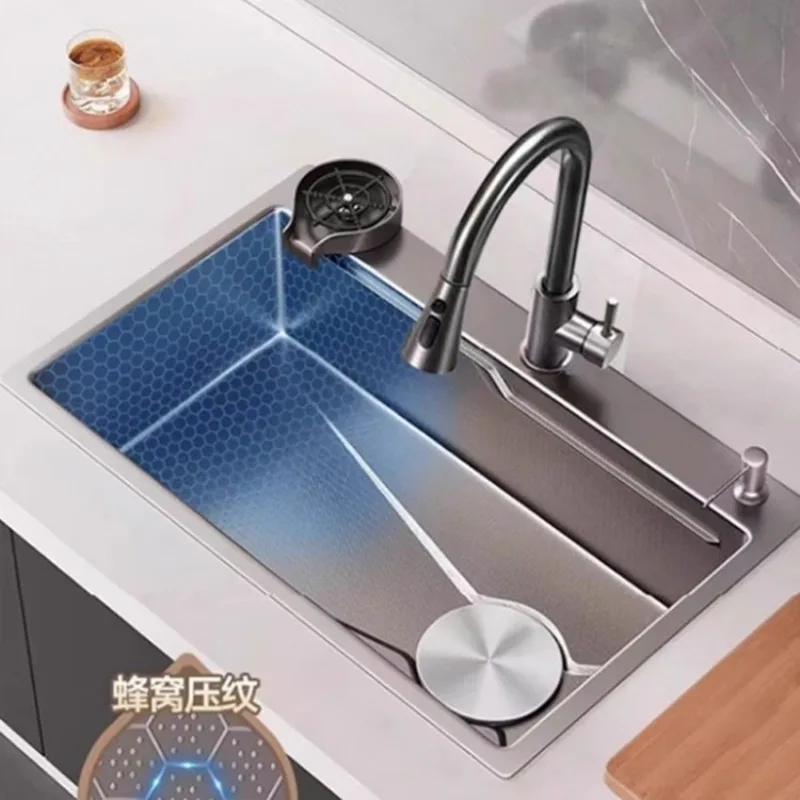 304 stainless steel honeycomb embossed sink large single tank vegetable basin