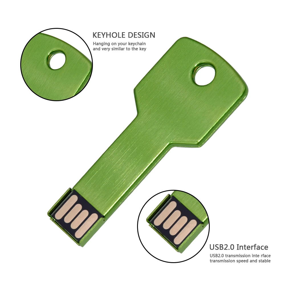 Metalowy kształt klucza USB 2.0 dyski typu Flash pen-drivy wodoodporny pendrive rzeczywistej pojemności dysku U 16GB 32GB 64GB pamięć USB 8GB