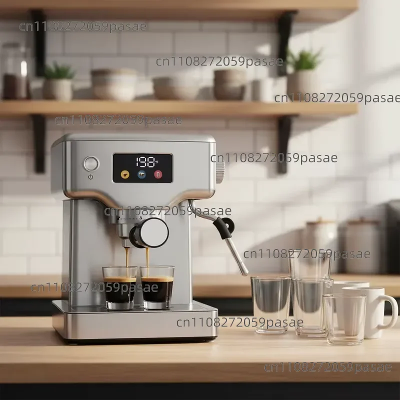 Italian semi-automatic espresso machine for small offices 20 bar pressure, stainless steel housing, heated espresso