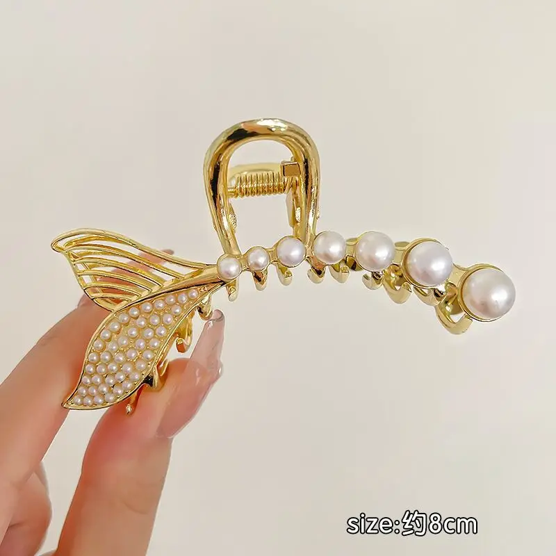 Fashion Women Hollow Geometric Hair Clips Metal Hair Claw Cross Hairpin Headband Non Slip Hair Crab Gold Color Hair Accessories