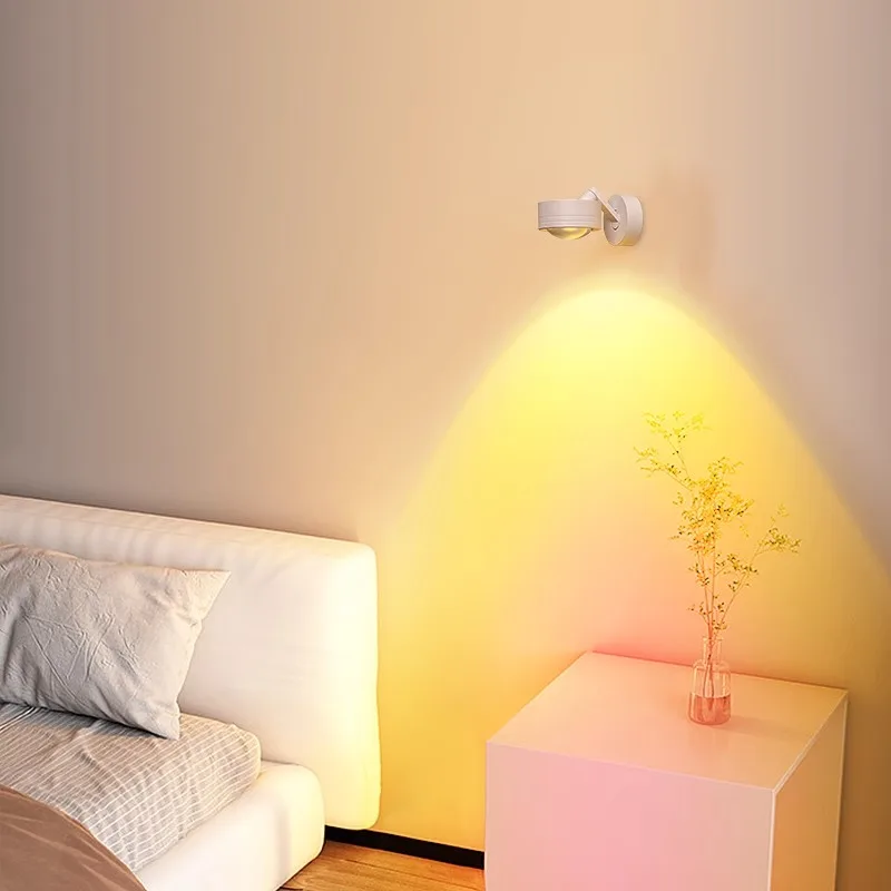 Surface Mounted Sunset Spotlights Adjustable Angle Led Spot Light Small Atmosphere Lights Black White Color Wall Ceiling Lamp