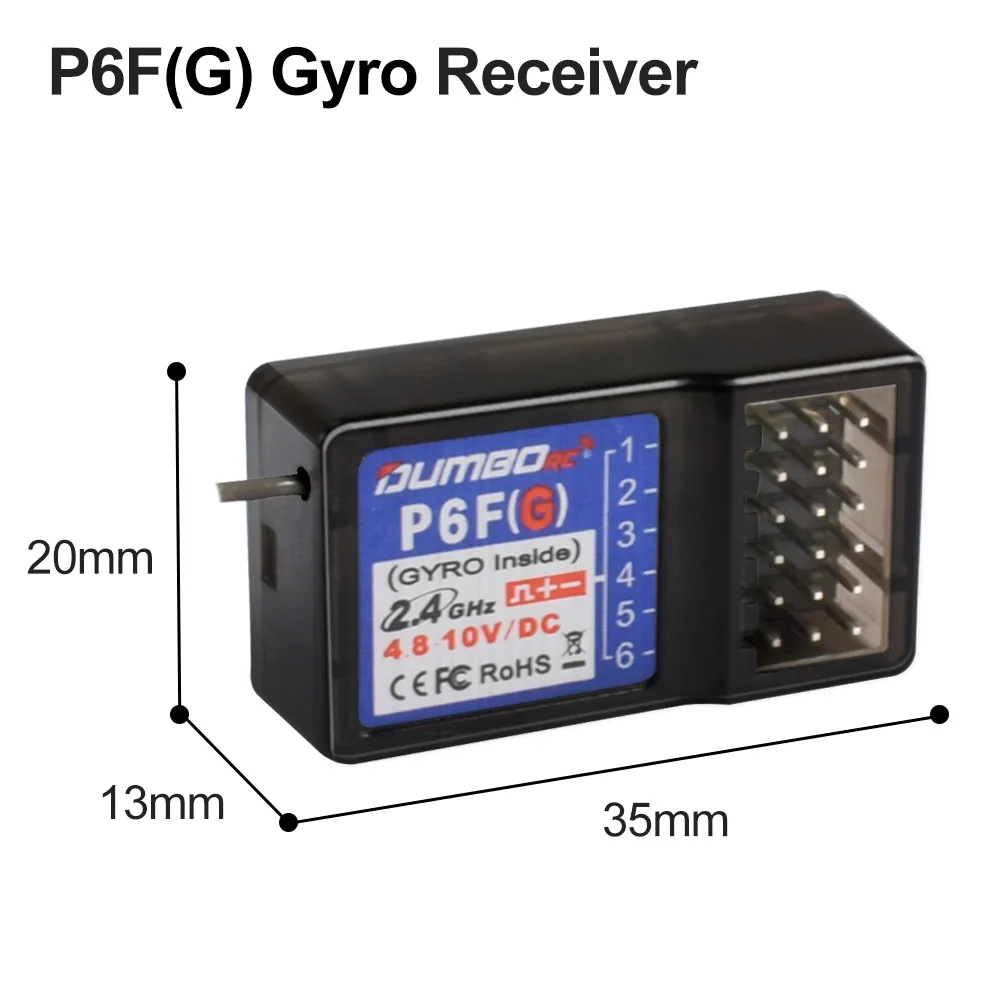 DUMBORC 2,4 GHz ontvanger P6F P6F(G) P6DC P6DC(G) P4FM(G) P4FM P6FP P10F P10F(G) ontvanger met gyro/zonder gyro voor RC autoboot
