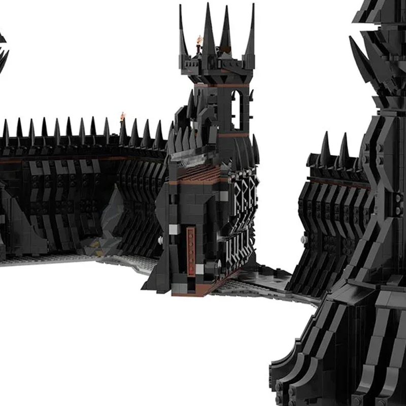 Anello Modello di film Moc Mattoni da costruzione UCS Il cancello nero del castello Tecnologia Blocchi modulari Regalo Giocattolo di Natale Set fai da te Assemblaggio