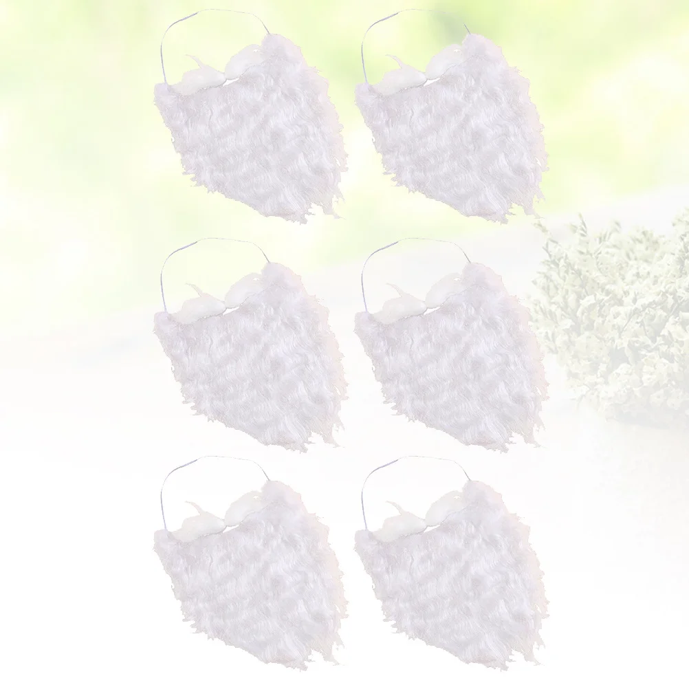 6 قطع من دعامات الشارب المزيفة لعيد الميلاد سانتا اللحية، شعر وجه قطني خفيف الوزن لتزيين أداء الحفلات والمهرجانات #2