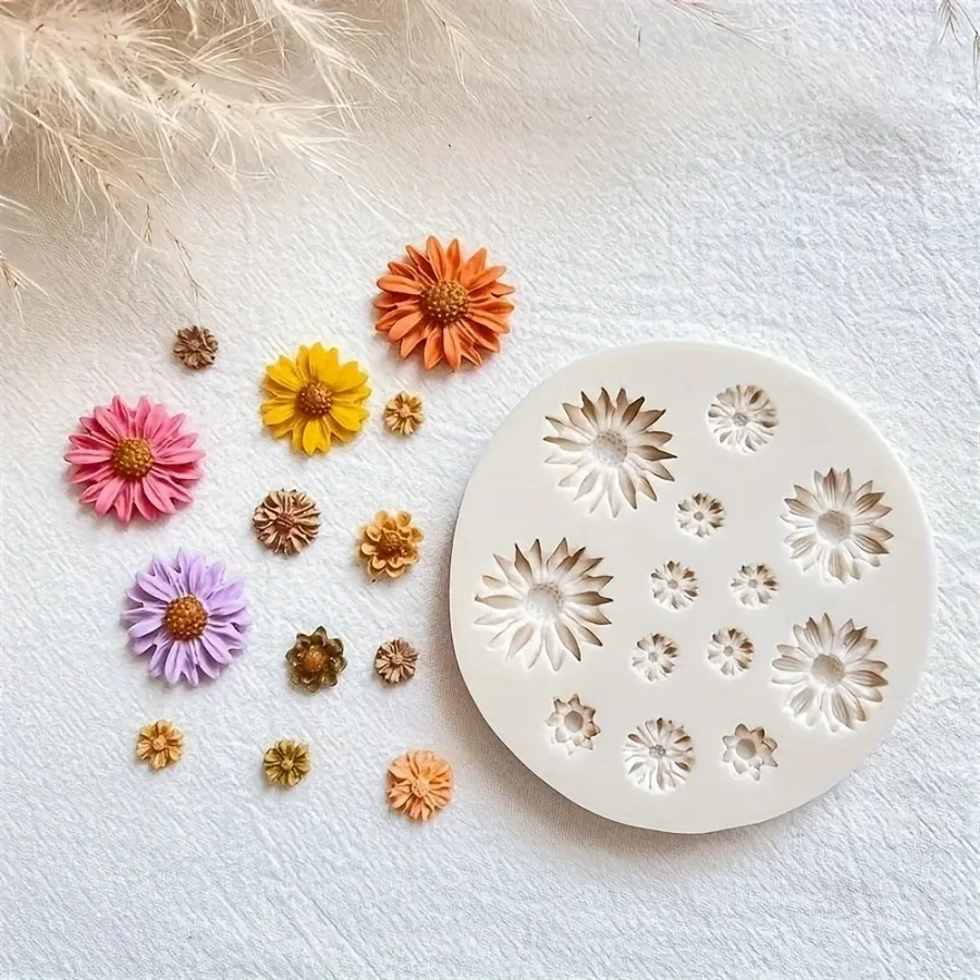 1pc Flower Silicone Mould Bouquet Polymer Clay Flower Casting Mold For DIY Earring Pendants Making Polymer Clay Craft Moulds DIY