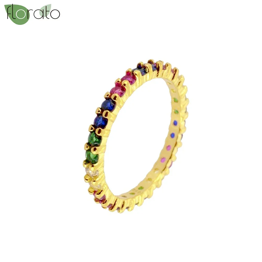 Women's Gold Plated Colorful Zircon Luxury Engagement Ring, Gift