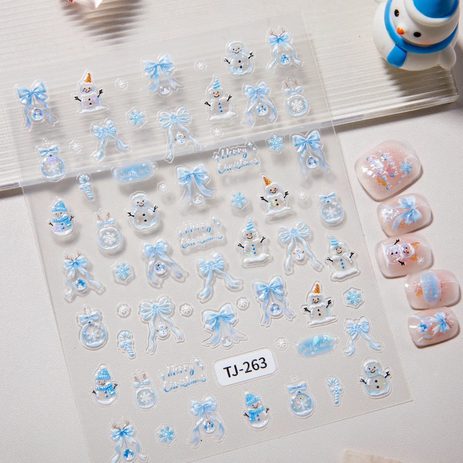 สติ๊กเกอร์ติดเล็บลายคริสต์มาส 3 มิติ ลายซานตาคลอส ต้นคริสต์มาส แบบติดเอง อุปกรณ์ตกแต่งเล็บ DIY