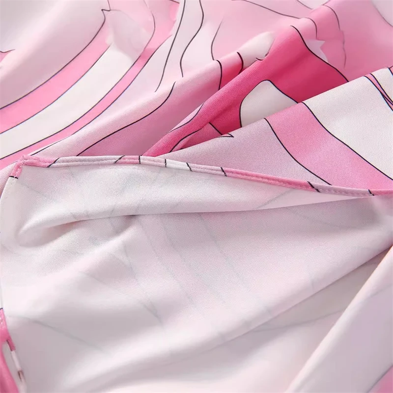 Geometrische Drucken Satin Kaftan Kleid Frauen Stehen Kragen Lose Hohl 2025, Neue Mode Elegante Vestido Urlaub Partei Vintage Robe