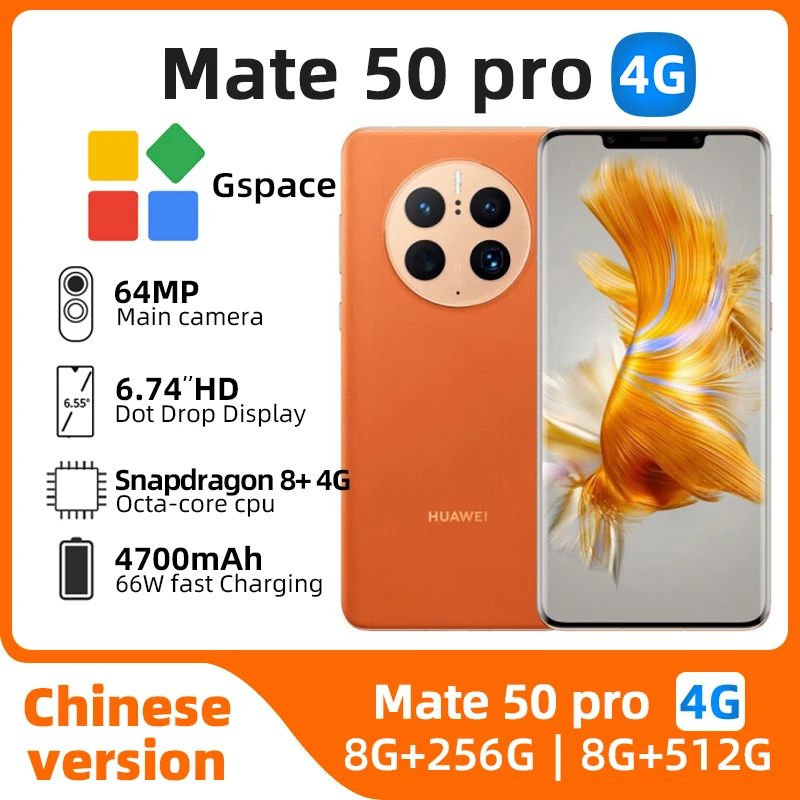 Huawei-Smartphone Mate 50 Pro 4G, téléphone portable d'occasion, 6.74 pouces, 256 Go, 512 Go, Snapdragon 8 +, Isabel 1 16/09/2018, yOS 3.0, NDavid