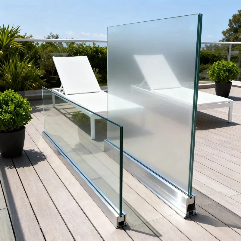 custom.304 316 2205 Stainless Steel Custom Staircase Fixed Glass Balustrades Rust Resistant Contemporary Design Deck Clamp