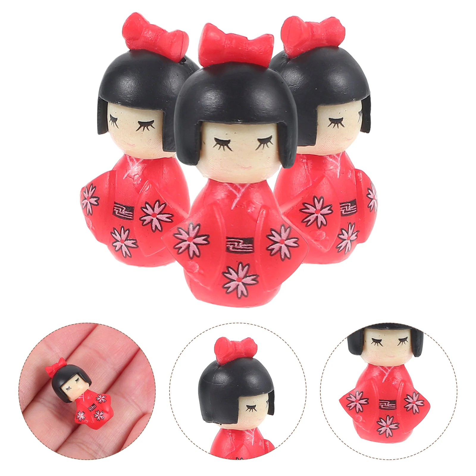 

10 Pcs Kimono Baby Dolls for Girls Japanese Style Desktop Adornment Plastic Home Decor Ornament Shop