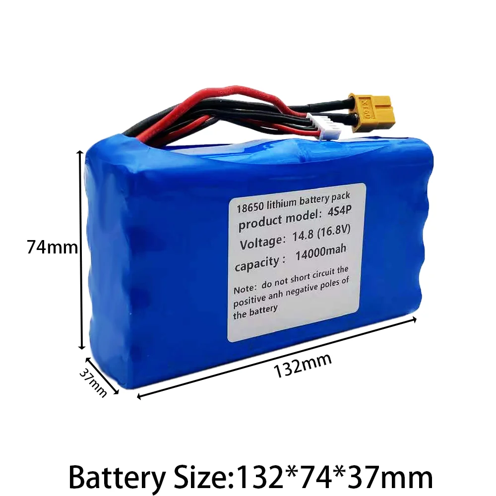 4S4P 14.8V (16.8V) 10ah14ah Uav rechargeable lithium-ion battery 18650 suitable for unmanned aerial vehicle multi rotor aircraft