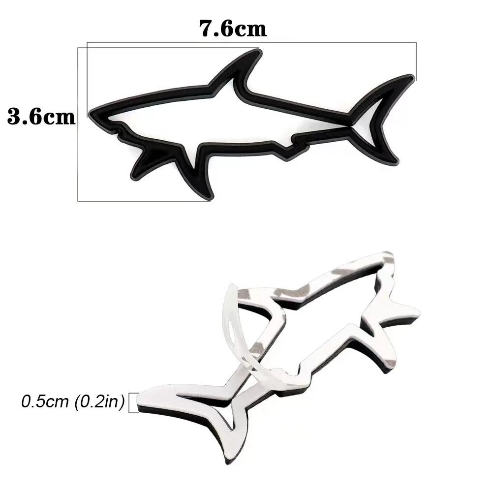 1pcs 3D Metal Car Styling Stickers Hollow Fish Shark Emblem Badge Decals Automobiles Motorcycle Computer Fuel Car Accessories